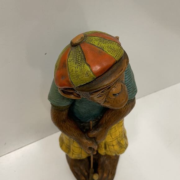 VTG 1976 Progressive Art Products 15” Chimpanzee Chimp, Not Monkey Golf Statue - Picture 3 of 9
